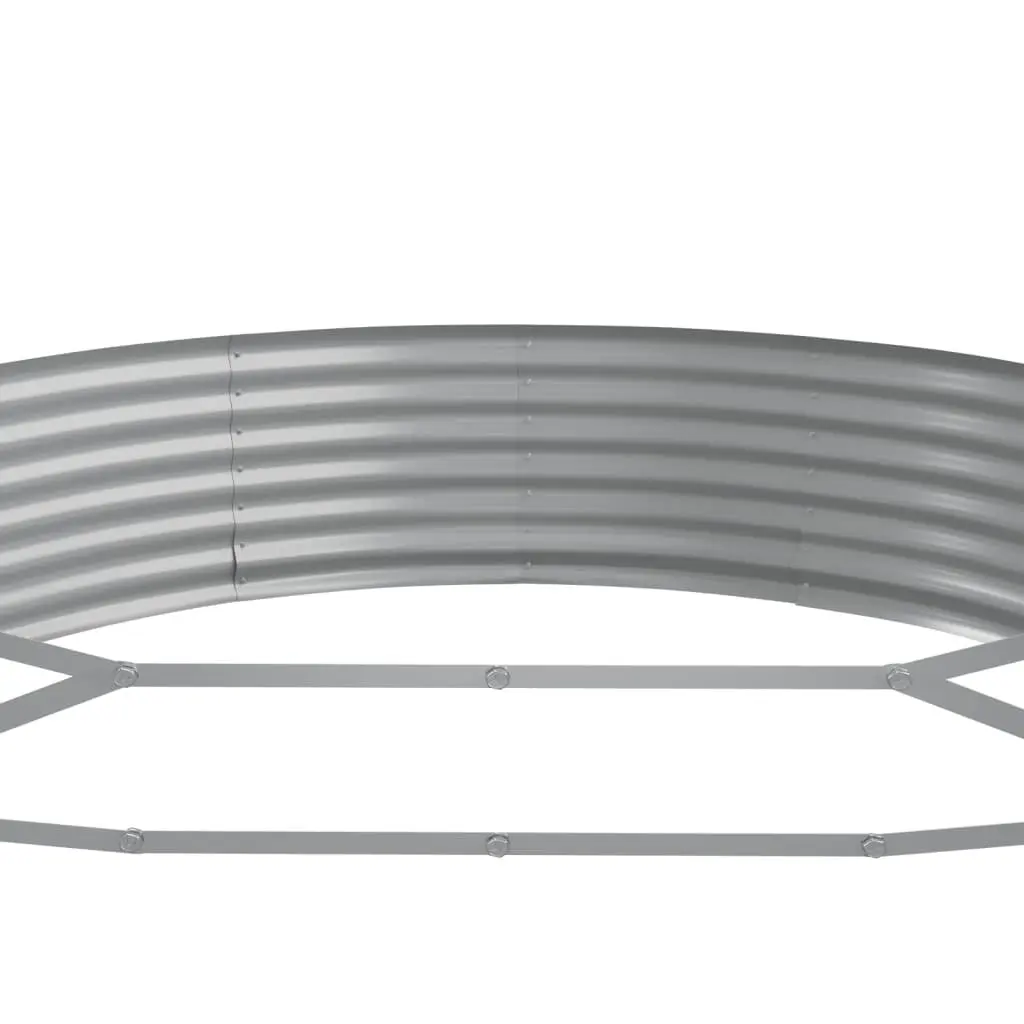 Garden Raised Bed Grey Galvanised Steel Planter Box 373 x 140 x 36 cm Durable Outdoor Vegetable Flower Herb Pot