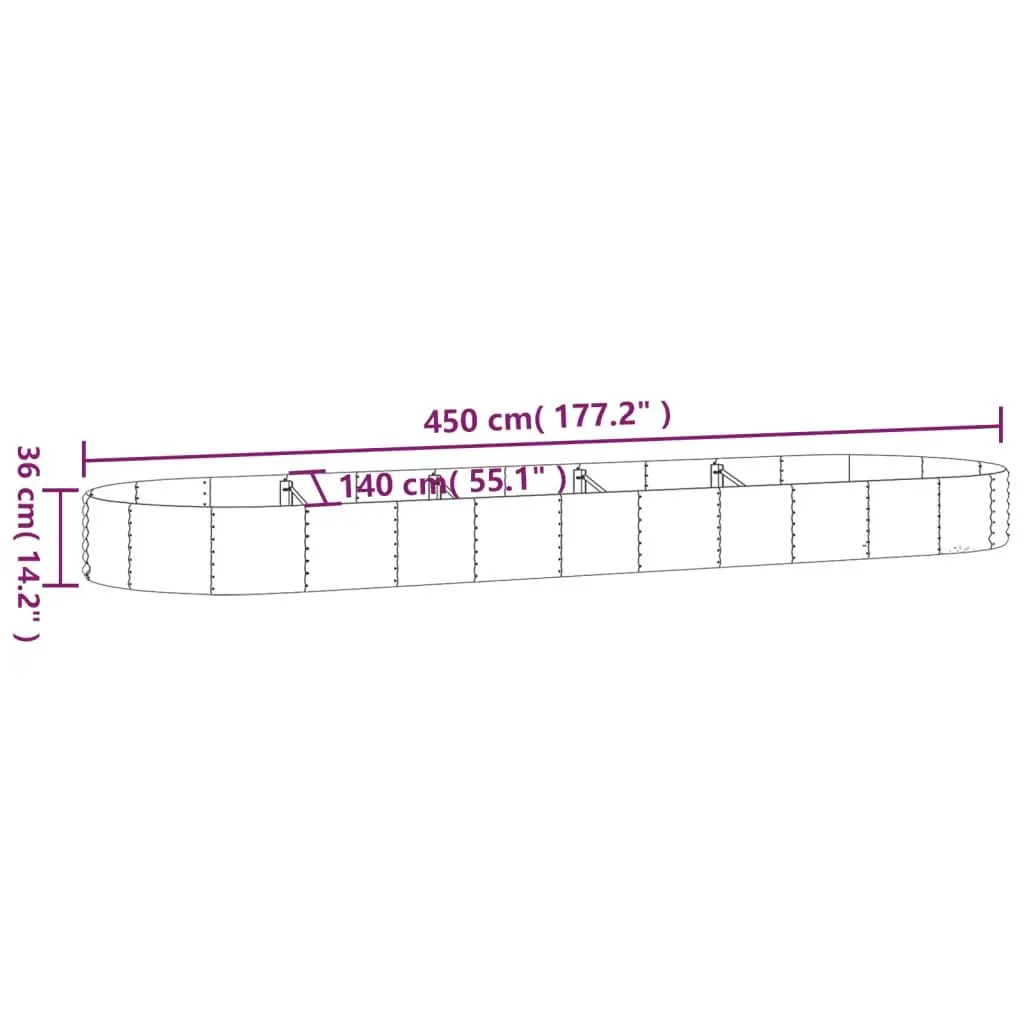 Raised Bed Planter Grey Galvanised Steel Frame Outdoor Garden Box