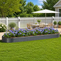 Compact Raised Garden Bed with Steel Frame