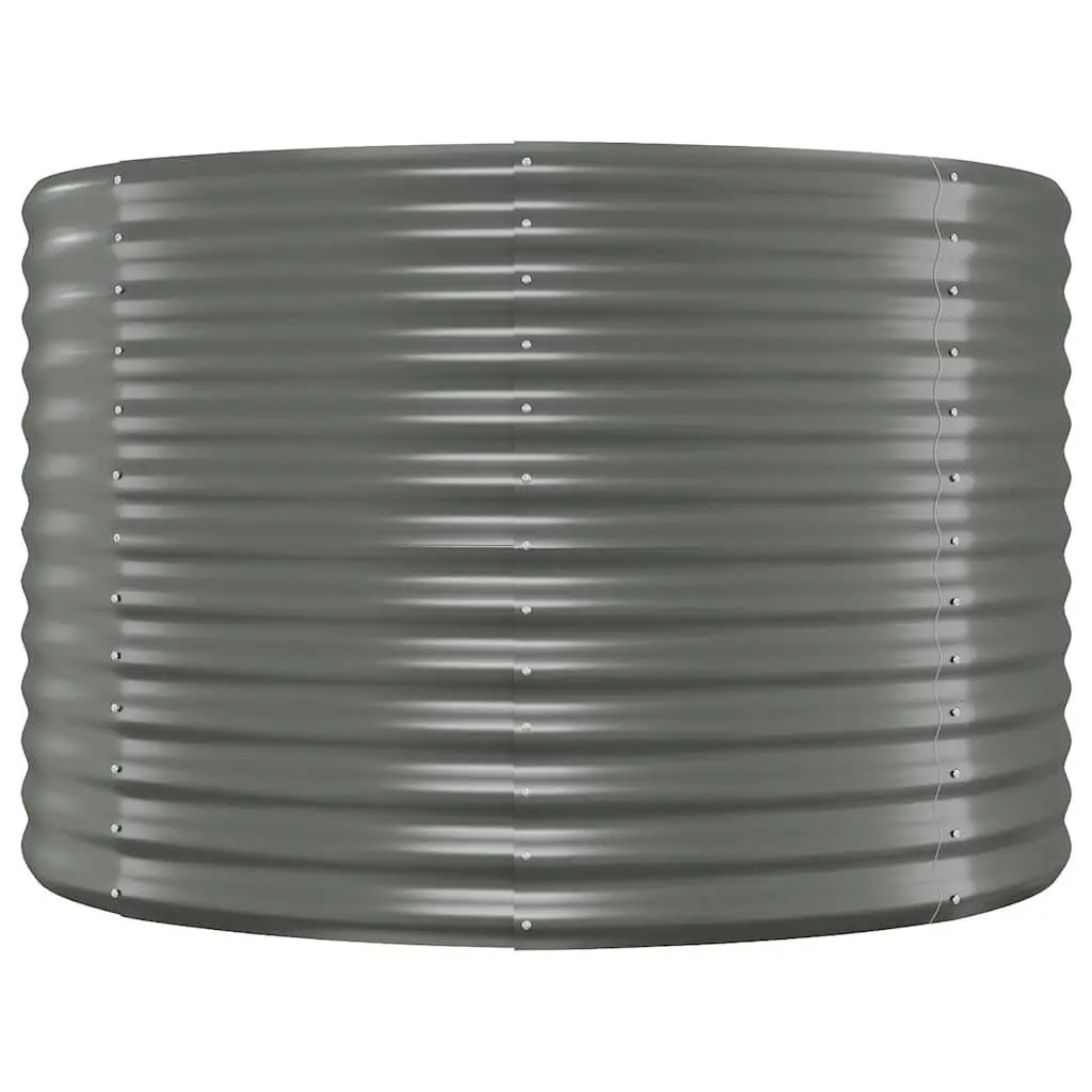 Raised Garden Bed Grey Galvanised Steel Frame Weather Resistant