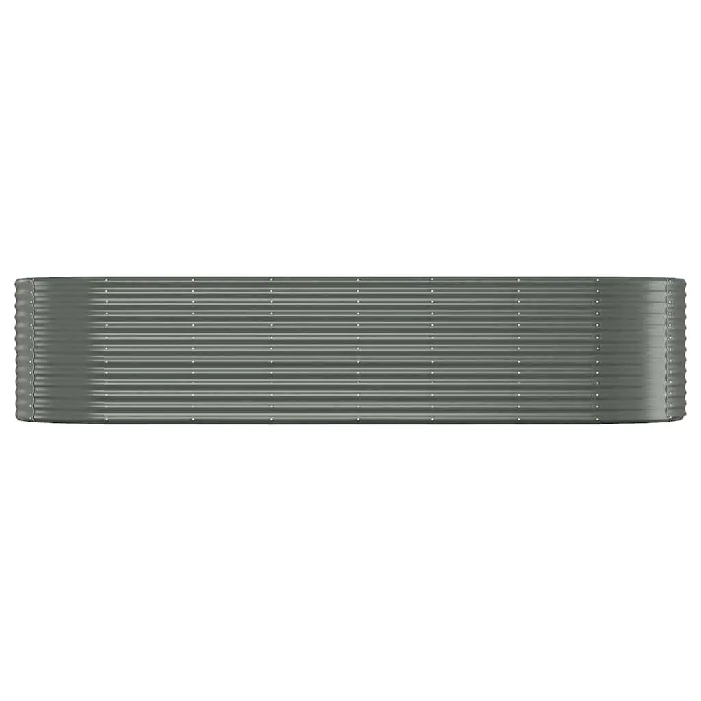 Garden Raised Bed Grey Galvanised Steel Planter Box Outdoor Durable Weather Resistant