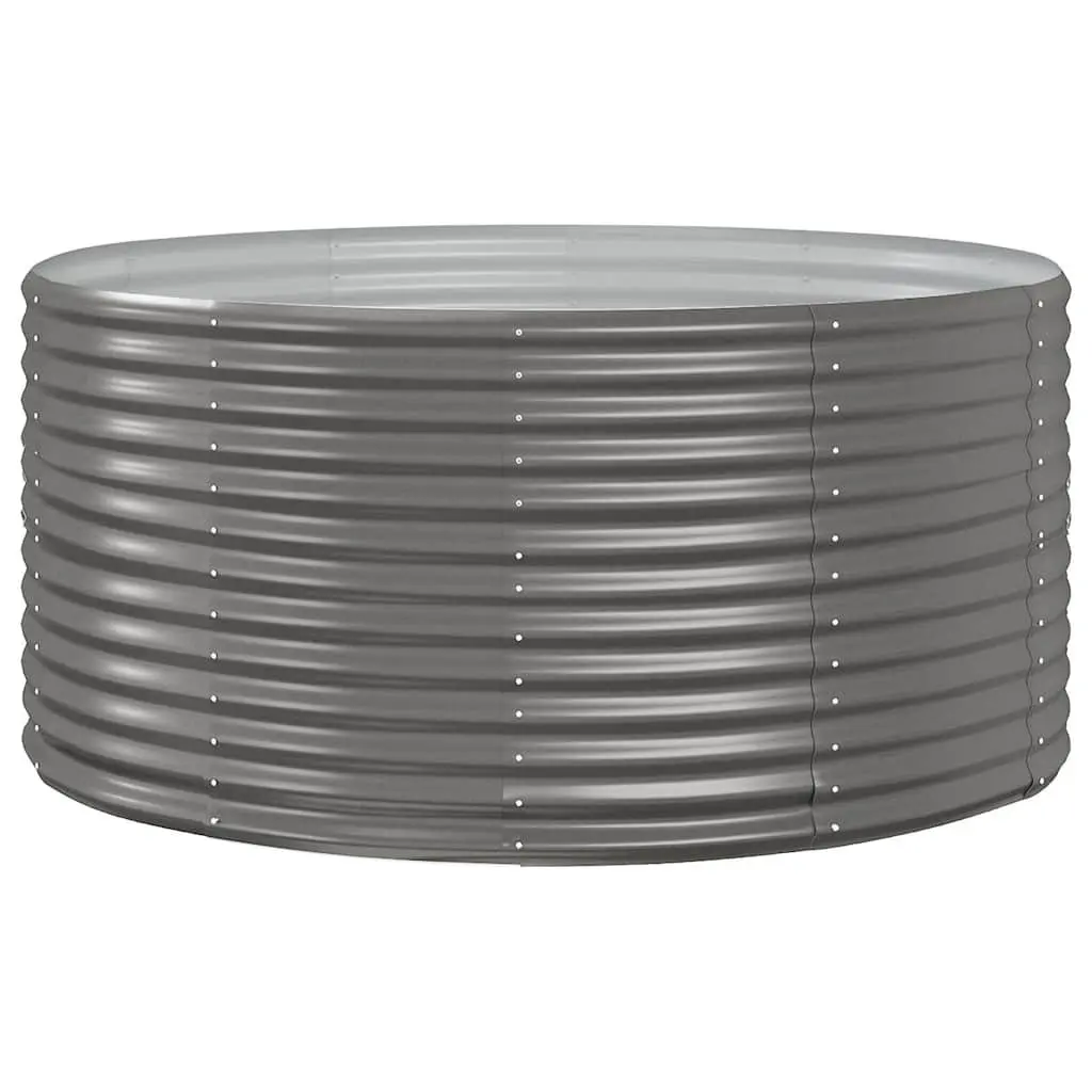 Raised Garden Bed Grey 140x140x68 cm Galvanised Steel Frame Weather Resistant Outdoor Planter Box