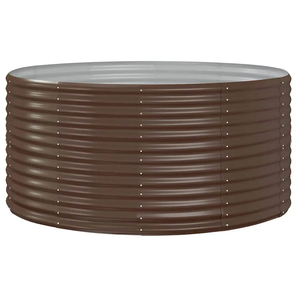 Garden Raised Bed Brown 140x140x68cm Galvanised Steel Frame