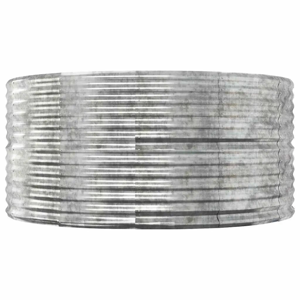 Raised Garden Bed Planter Box Silver Galvanised Steel Outdoor 140x140x68cm Durable Weather Resistant