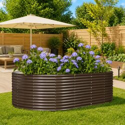 Garden Raised Bed Planter Box Brown Outdoor Vegetable Flower Herb Pot Large
