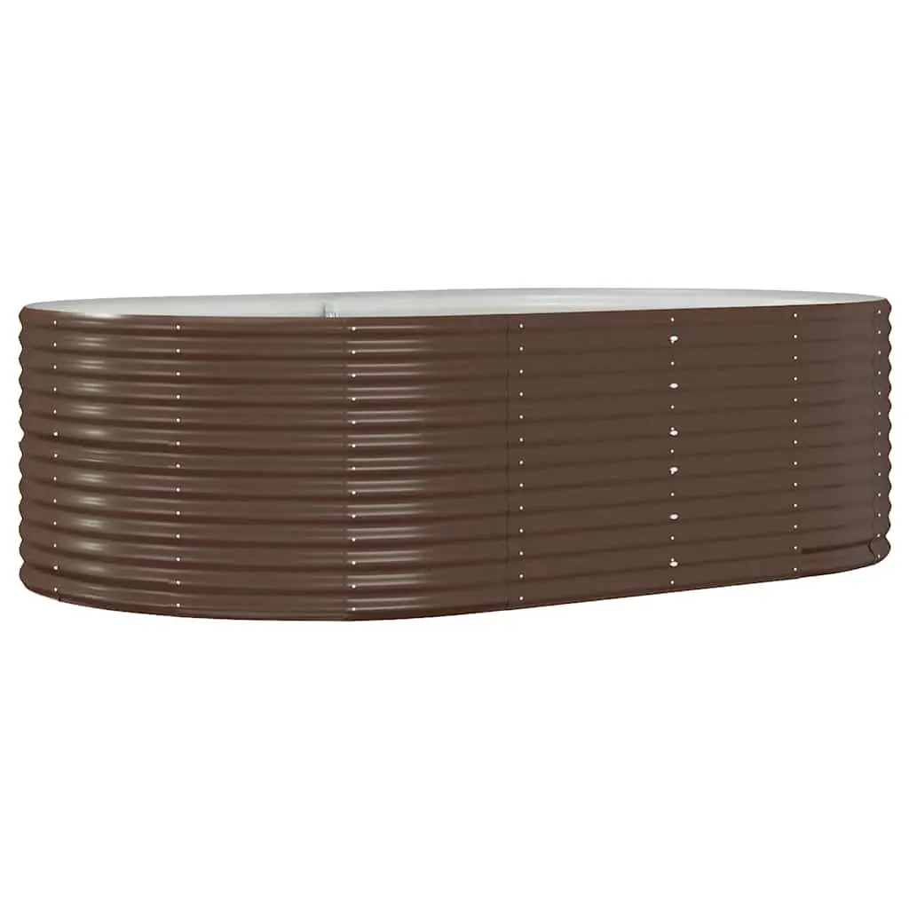 Garden Raised Bed Planter Box Brown Large Sturdy Galvanised Steel Frame