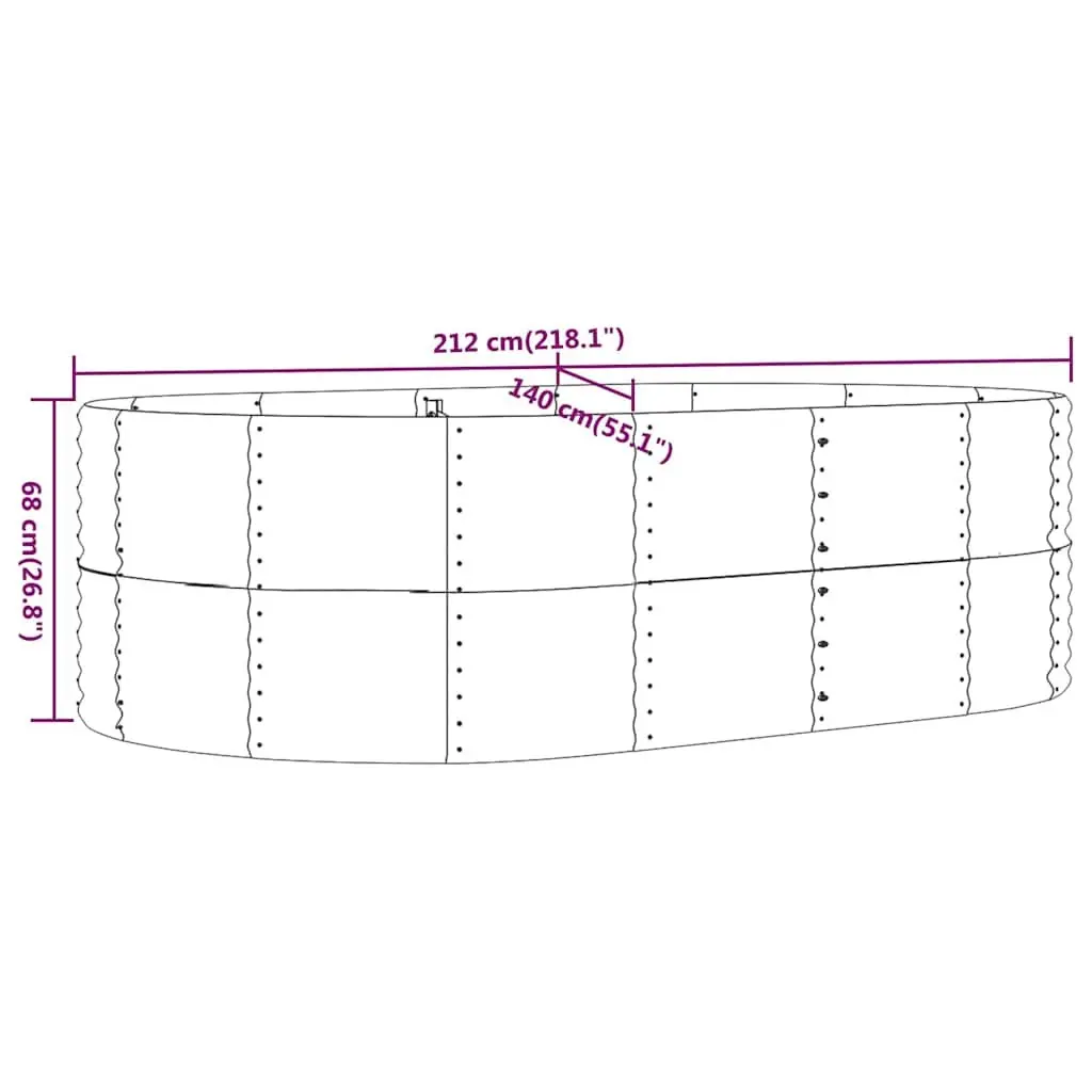 Garden Raised Bed Planter Box Brown Large Sturdy Galvanised Steel Frame