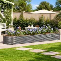 Garden Raised Bed Steel Frame Planter Box Outdoor Vegetable Flower Pot