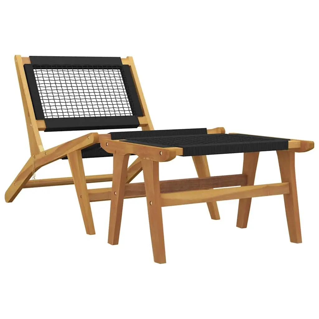 Teak Garden Chair with Footrest for Outdoor Use