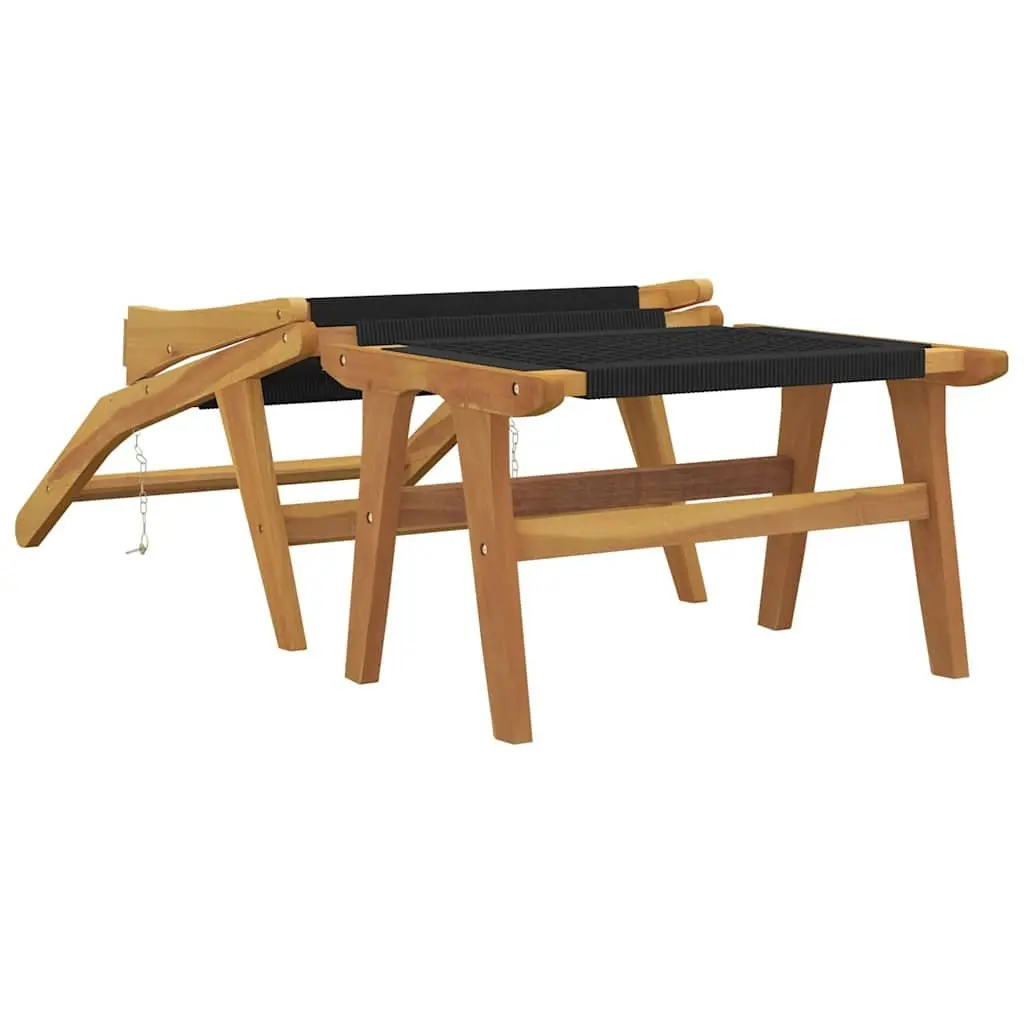 Teak Garden Chair with Footrest for Outdoor Use
