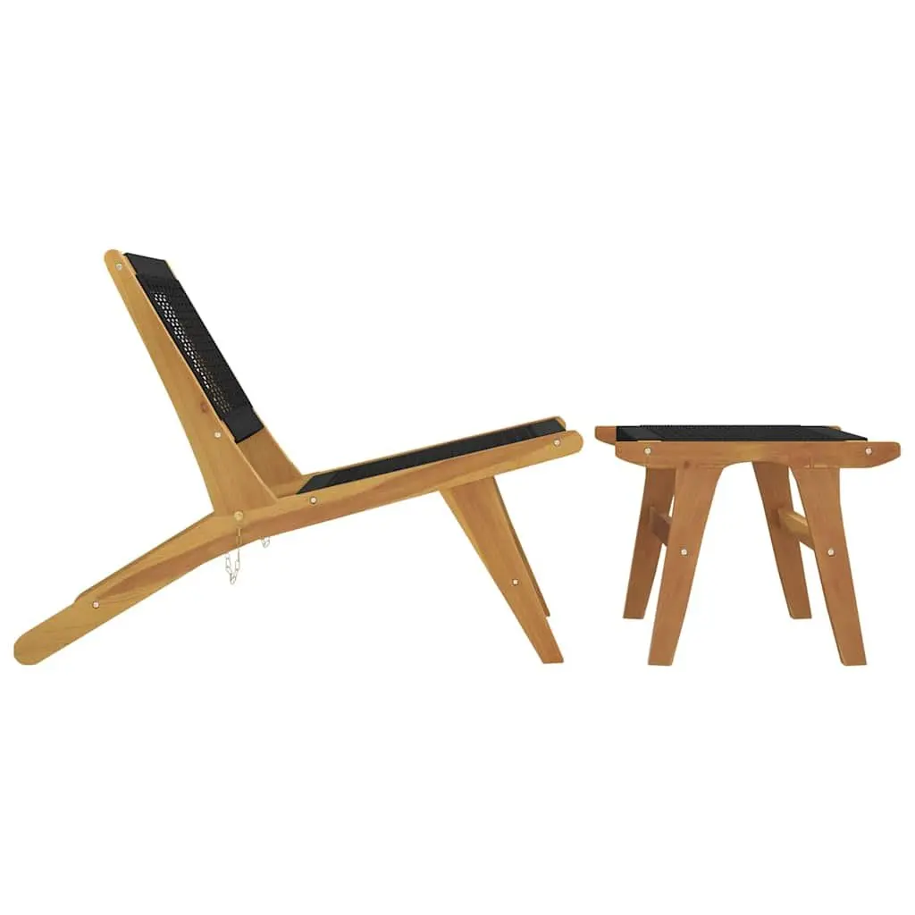 Teak Garden Chair with Footrest for Outdoor Use