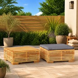 Concise Outdoor Lounge Set in Grey - Solid and Stylish