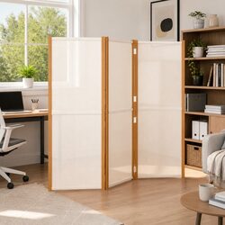 3-Panel Room Divider in Cream