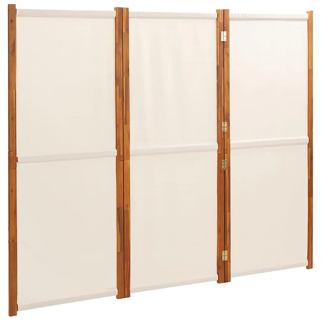 3-Panel Room Divider Cream Foldable Privacy Screen Indoor Outdoor