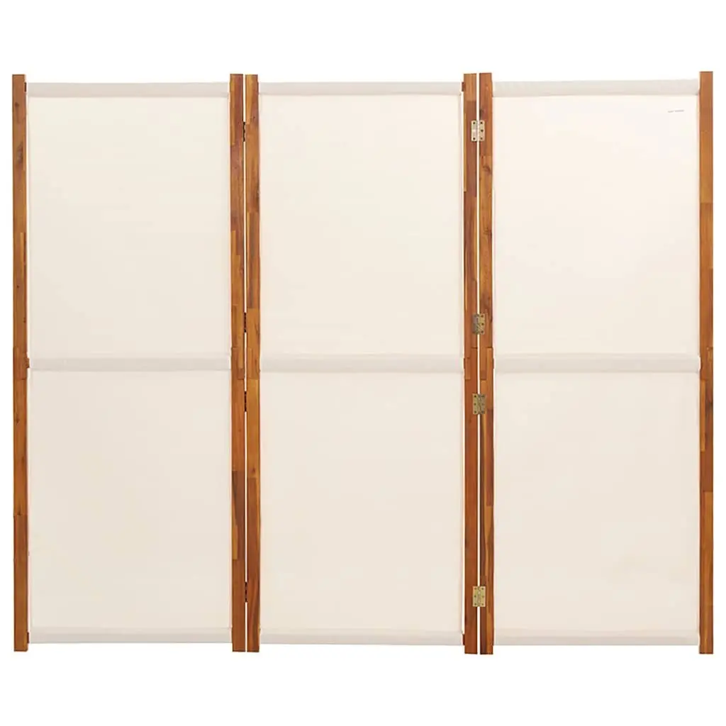 3-Panel Room Divider Cream Foldable Privacy Screen Indoor Outdoor