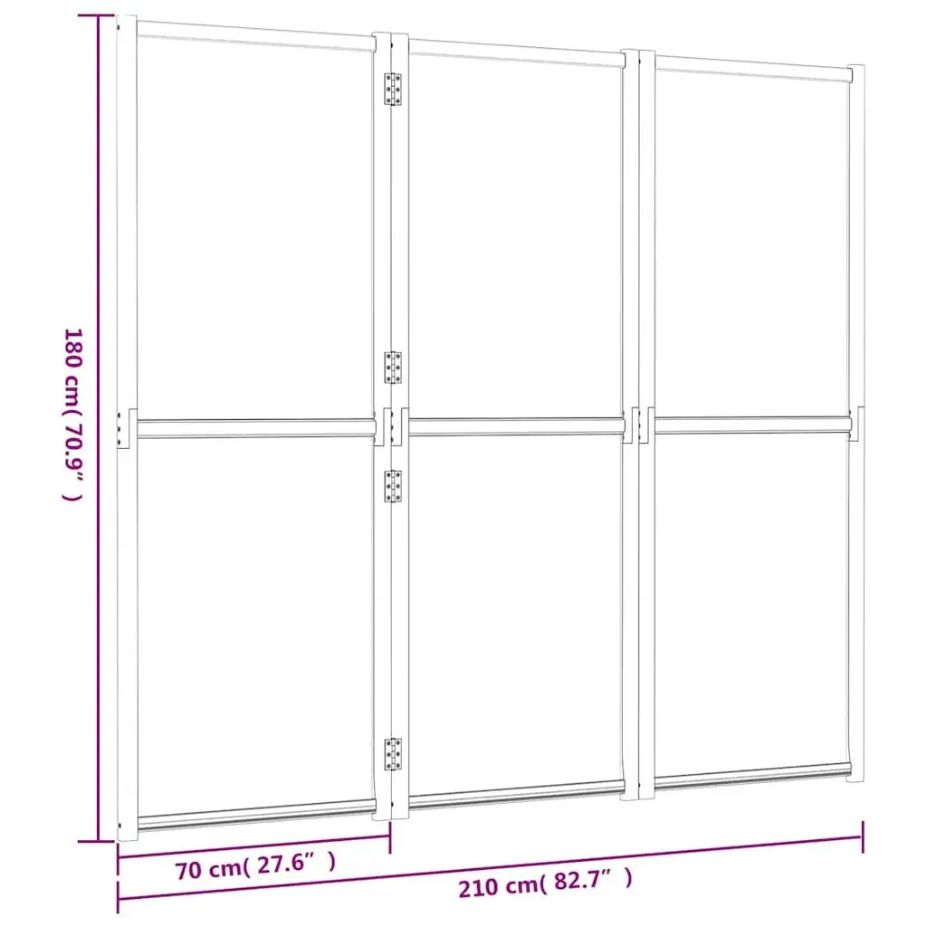 3-Panel Room Divider Cream Foldable Privacy Screen Indoor Outdoor