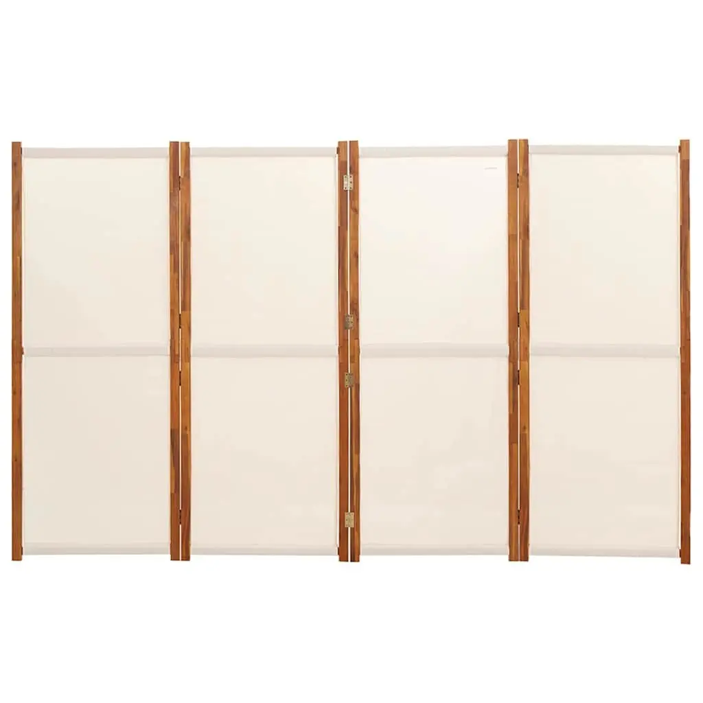 Cream Foldable 4 Panel Room Divider Screen Indoor Outdoor Privacy Partition 280x180cm