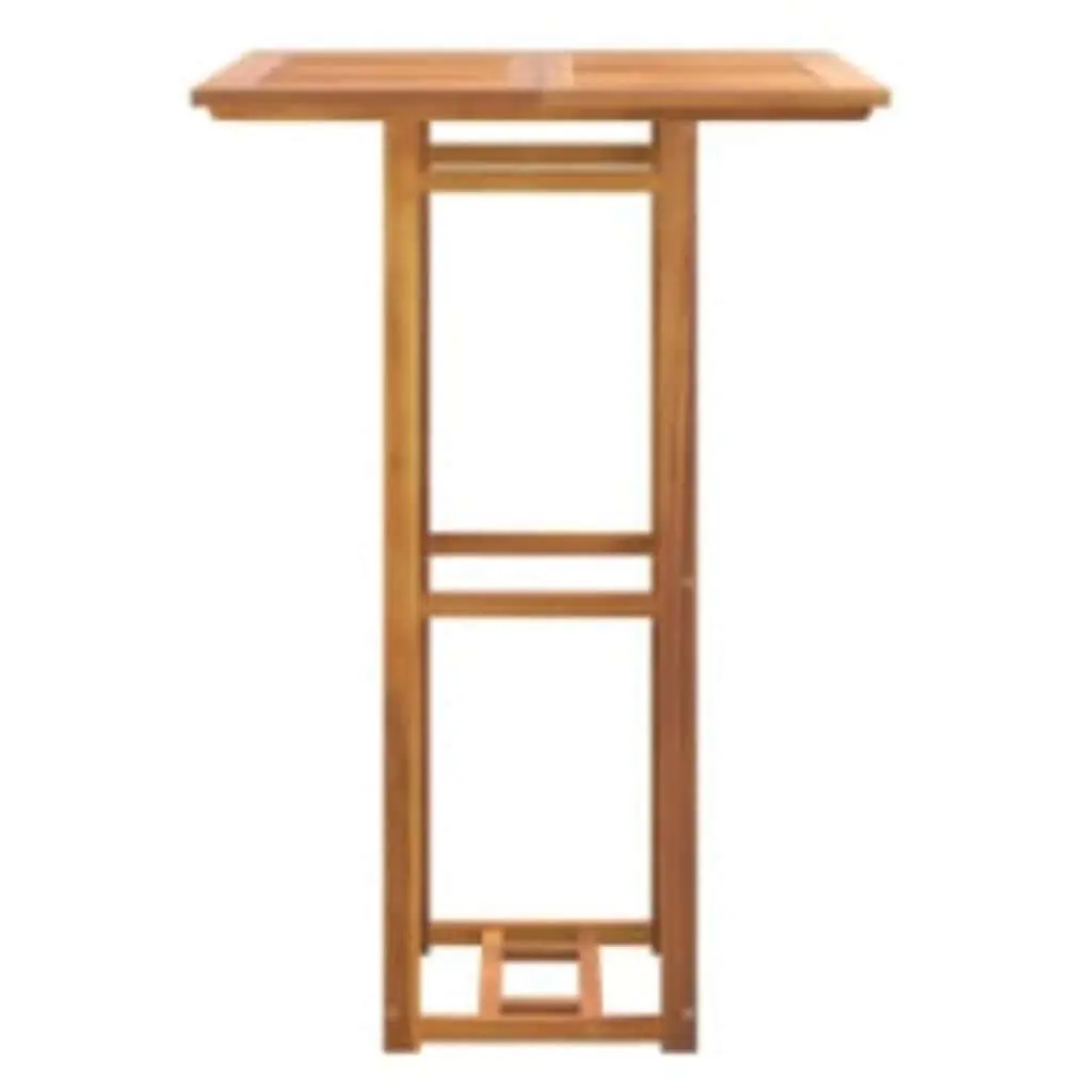 Bistro Table 75x75x110cm Outdoor Garden Dining Coffee Slatted Top Brown
