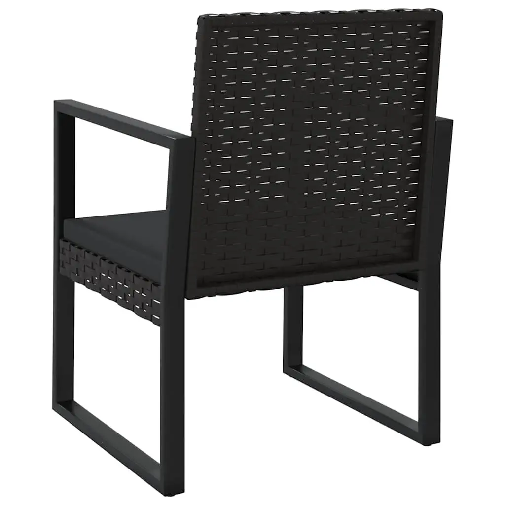 4 Piece Garden Lounge Set Black Poly Rattan Outdoor Patio Sofa with Cushions