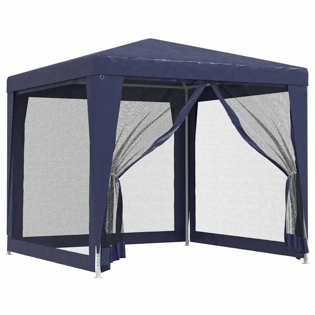 Party Tent Blue 2.5x2.5m Outdoor Gazebo Water-Resistant Roof Mesh Sidewalls