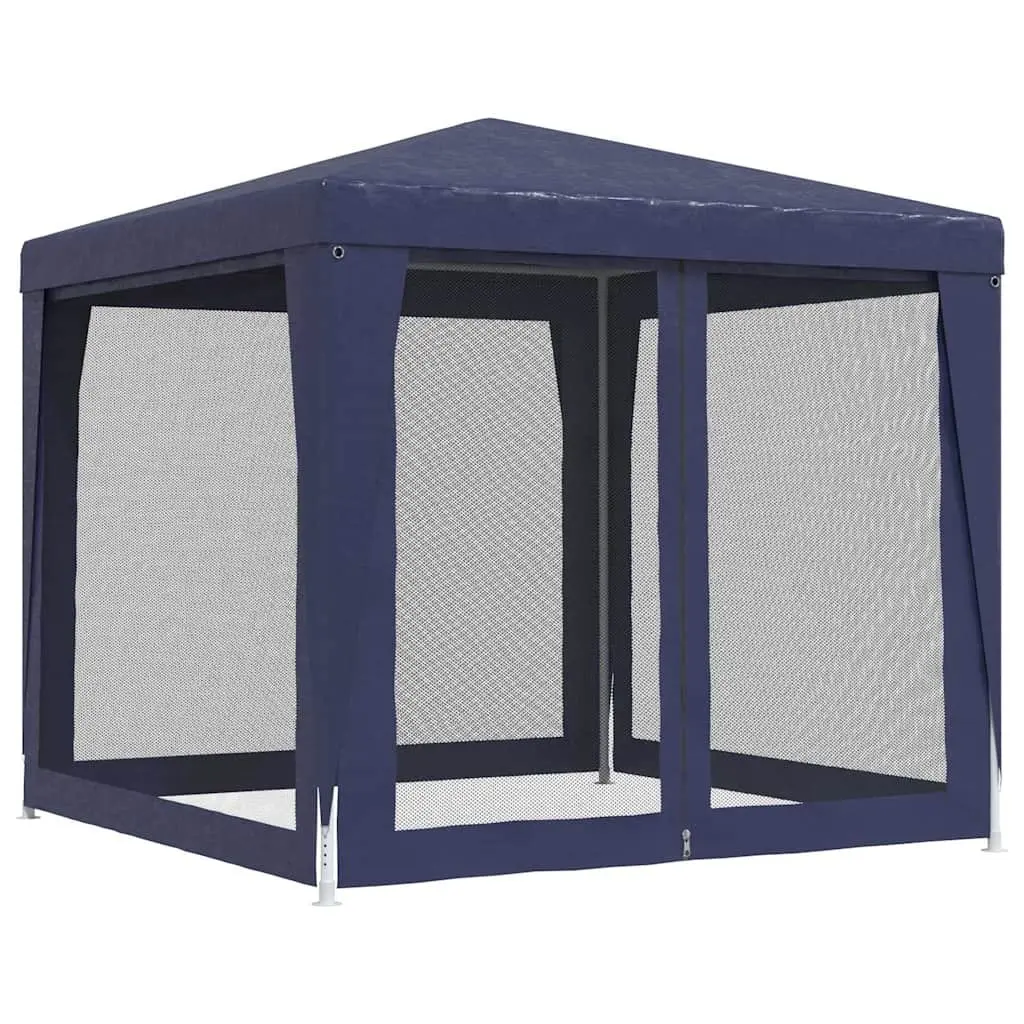 Party Tent Blue 2.5x2.5m Outdoor Gazebo Water-Resistant Roof Mesh Sidewalls