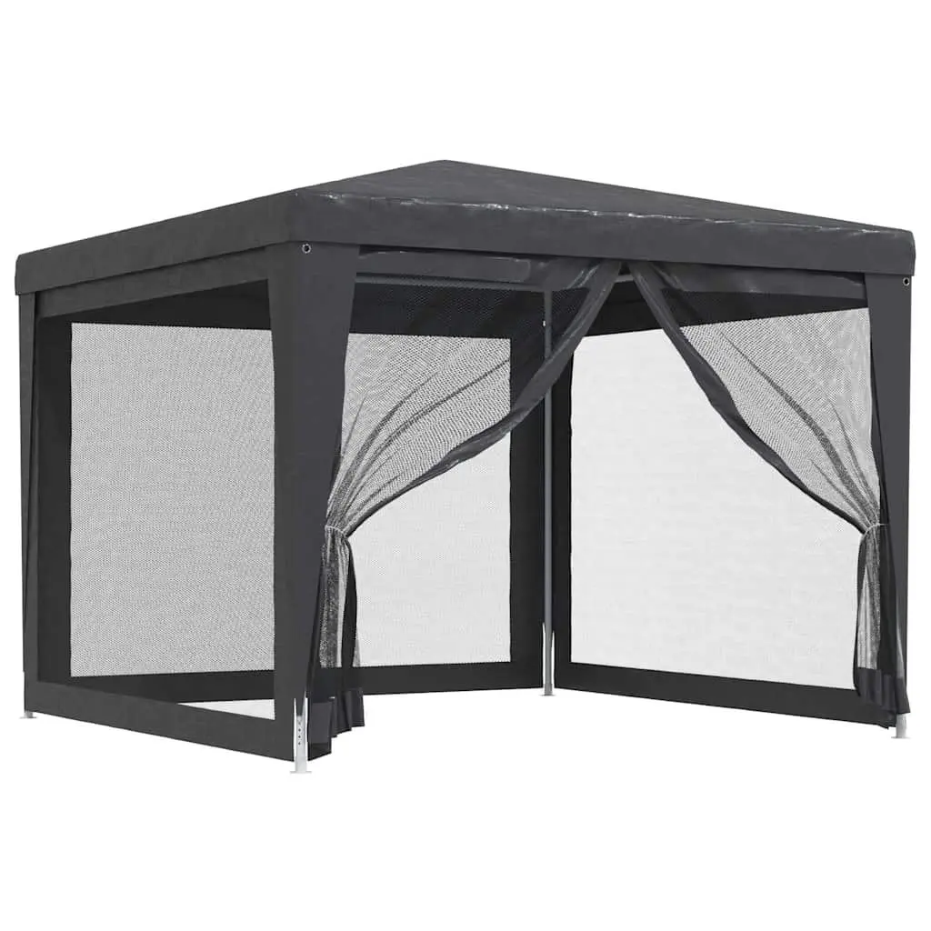 Party Tent Anthracite 3x3m Outdoor Canopy with Mesh Sidewalls