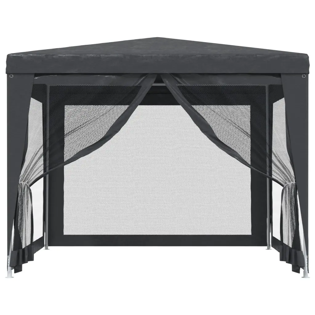 Party Tent Anthracite 3x3m Outdoor Canopy with Mesh Sidewalls