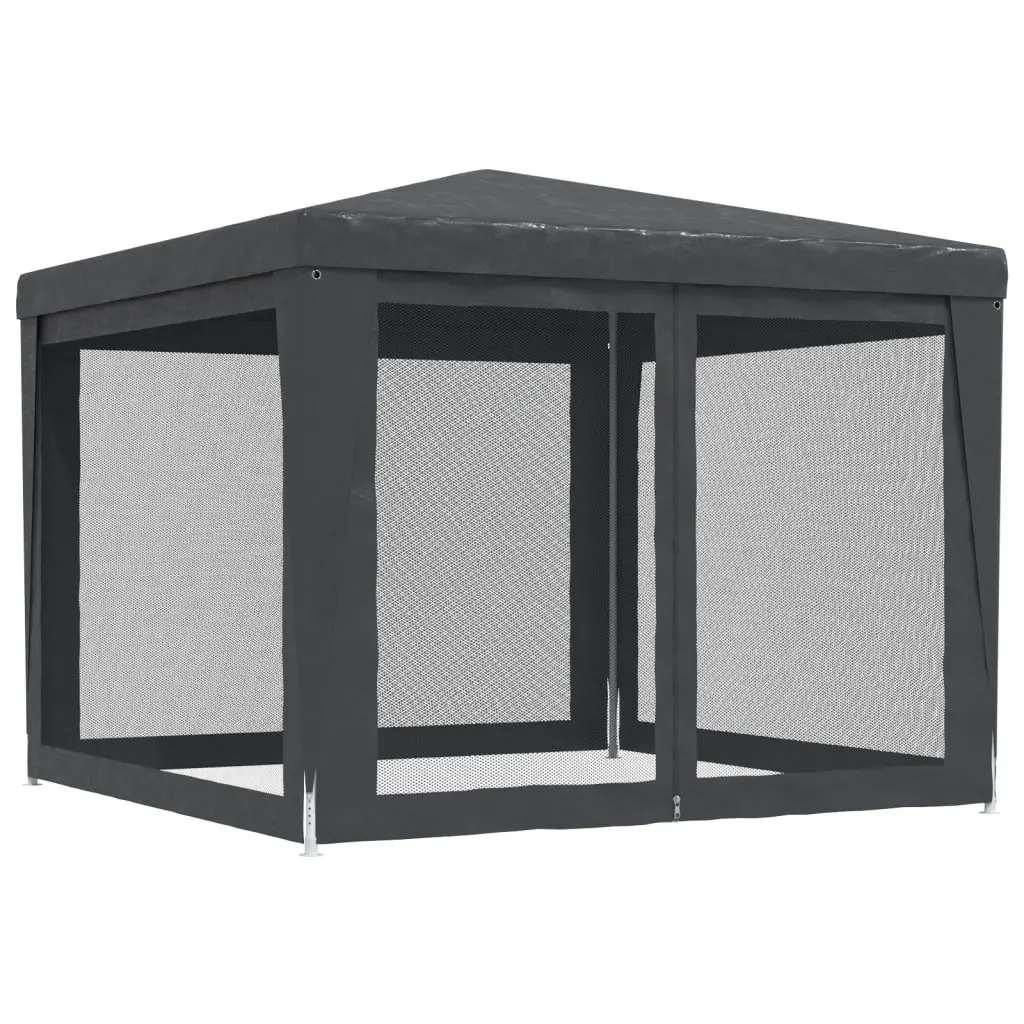 Party Tent Anthracite 3x3m Outdoor Canopy with Mesh Sidewalls