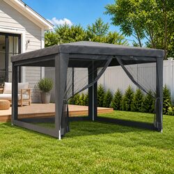 3x4m Party Tent with Zipper Entrance and Mesh Walls