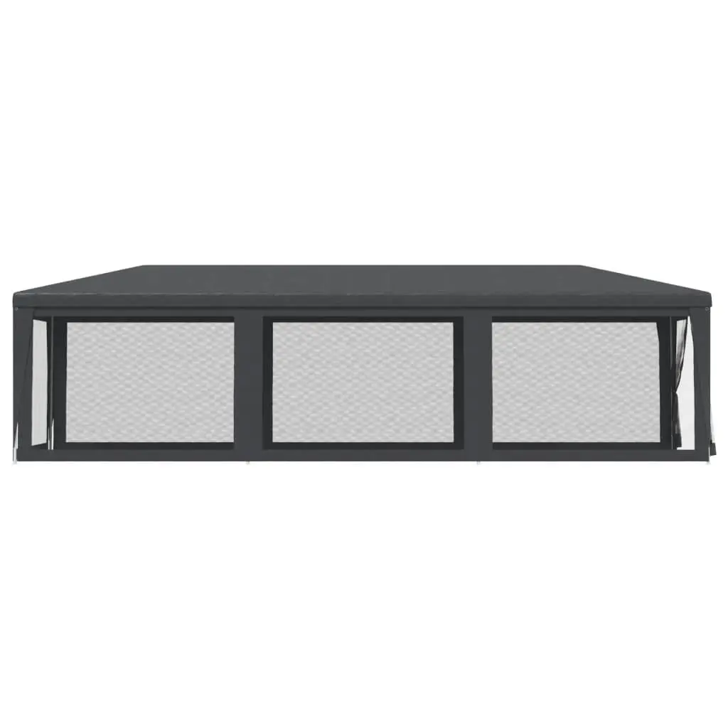Party Tent Anthracite 3x9m Outdoor Pavilion Gazebo Heavy-duty Iron Frame Water-resistant HDPE Roof Eight Mesh Sidewalls