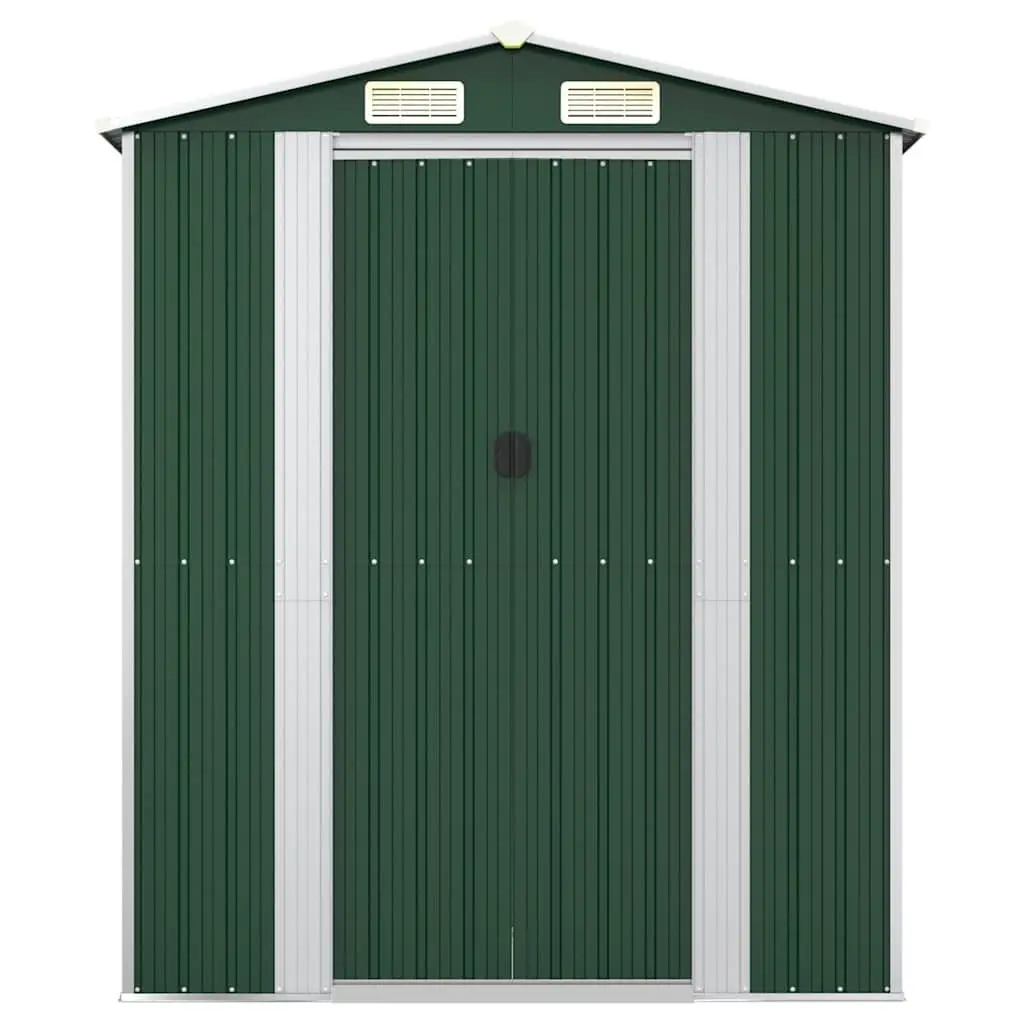 Garden Shed Green Galvanised Steel 192x108x223cm Outdoor Storage Tool House