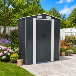 Concise Anthracite Garden Tool Storage Shed 192x108x223cm