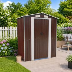 Dark Brown Garden Shed for Tool Storage