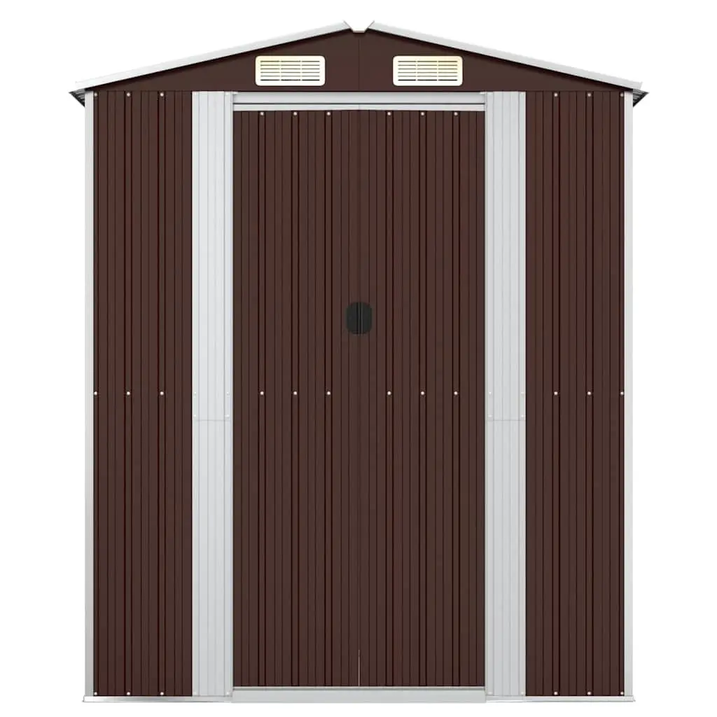 Garden Shed Dark Brown Galvanised Steel 192x108x223cm Outdoor Storage Tool House