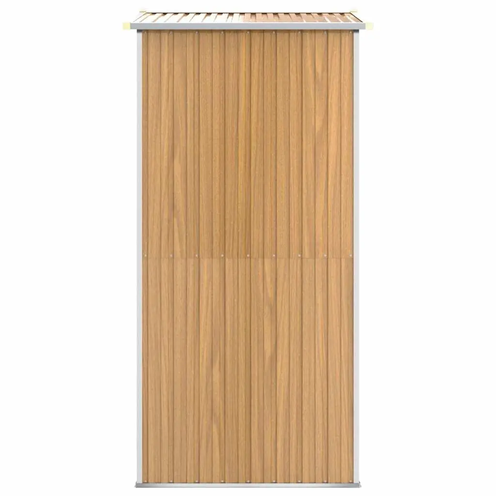 Garden Shed Light Brown Galvanised Steel Outdoor Storage with Sliding Gate and Ventilation System