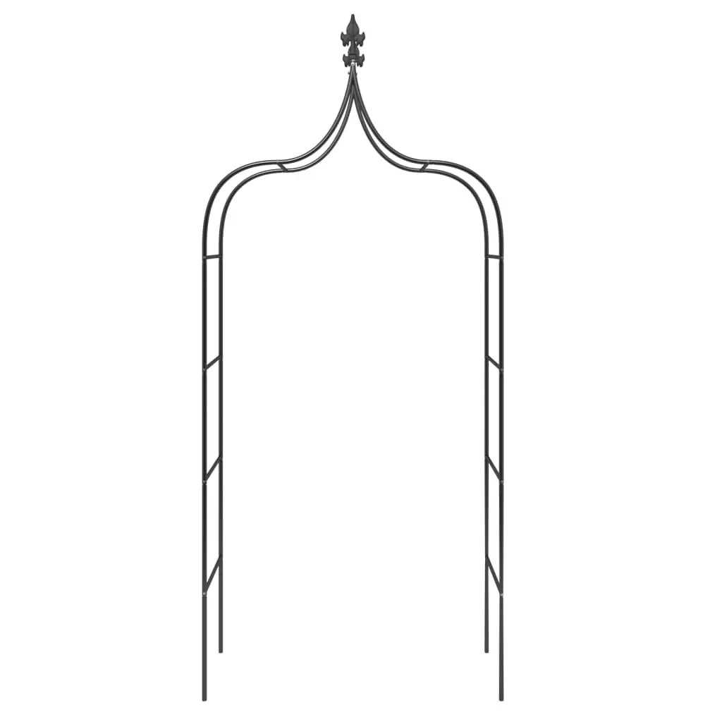 Garden Arch Black Steel Frame 2 Piece Outdoor Pergola Trellis Climbing Support