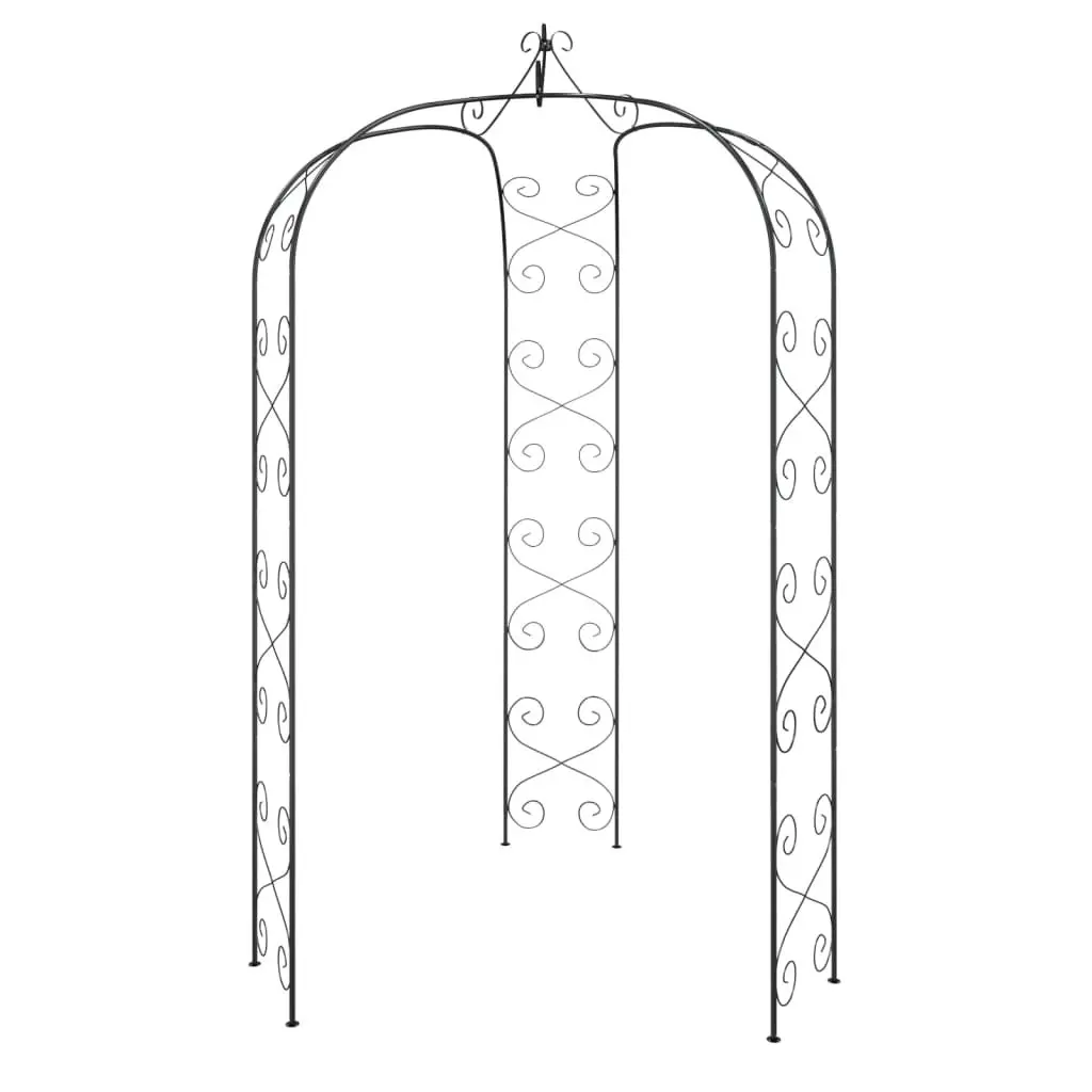 Garden Arch Black Steel 180x255cm Sturdy Frame for Climbing Plants