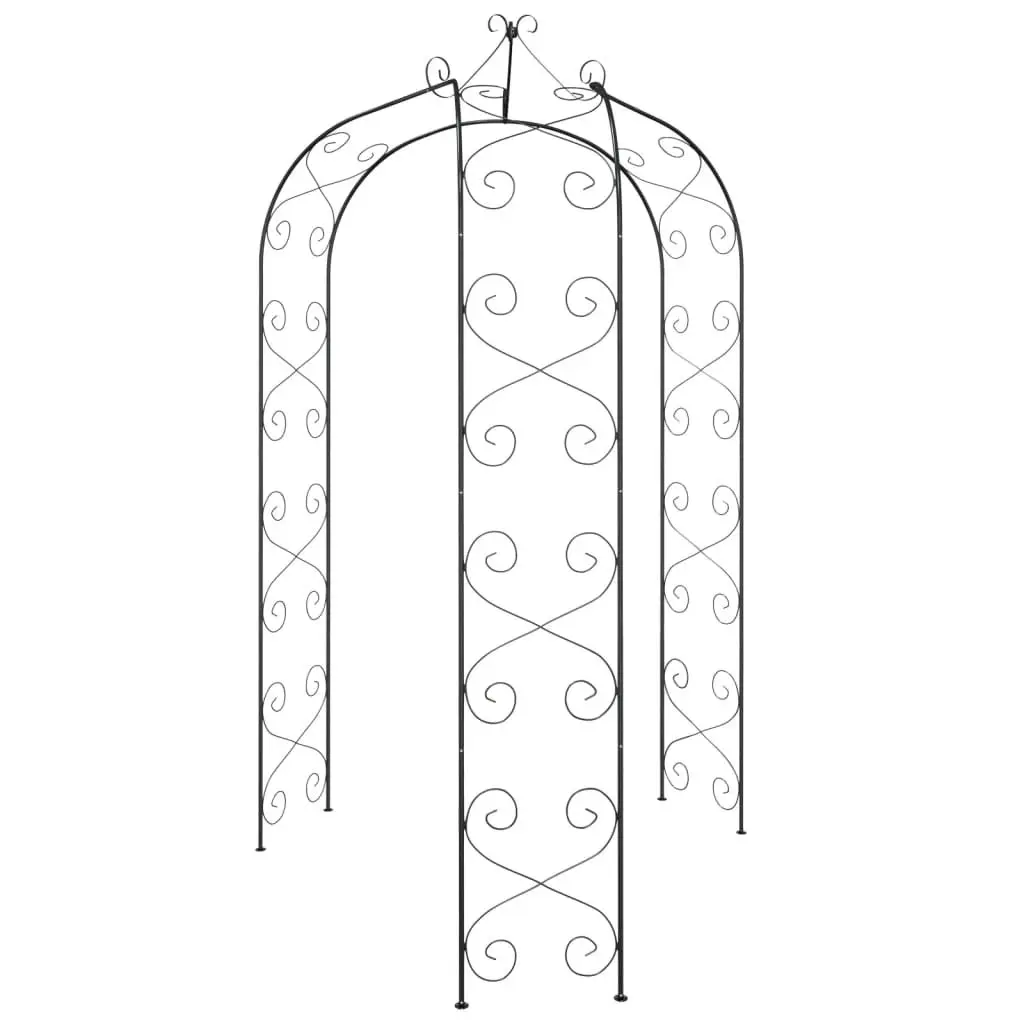 Garden Arch Black Steel 180x255cm Sturdy Frame for Climbing Plants