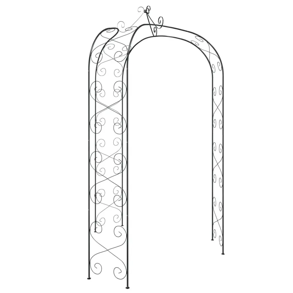 Garden Arch Black Steel 180x255cm Sturdy Frame for Climbing Plants