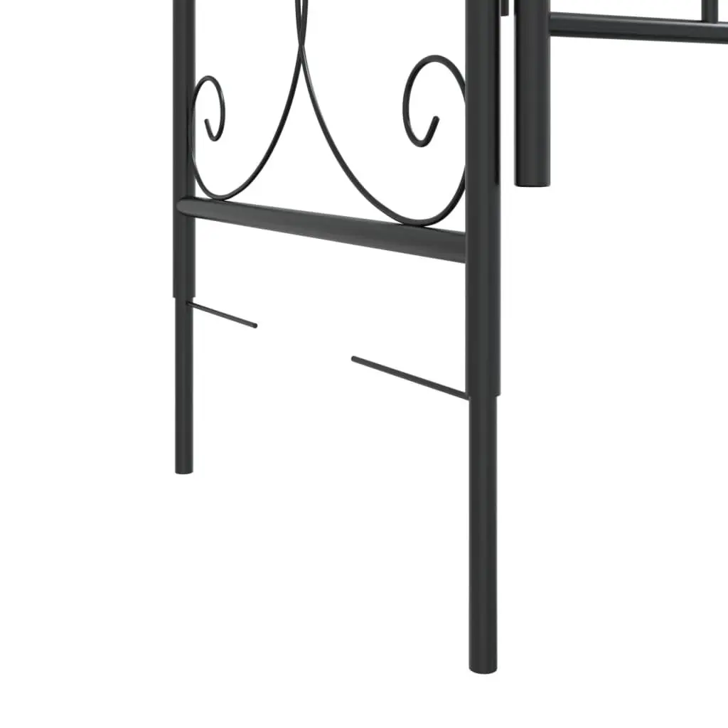 Garden Arch Black Steel 108x45x235cm Integrated Gate Durable Trellis Arbour Structure