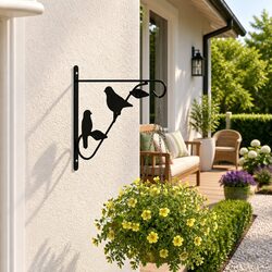 Hanging Basket Brackets - 4 Steel Hooks for Outdoor Use