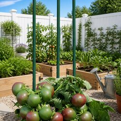 Compact 30 pcs Green Steel Plant Stakes 150 cm