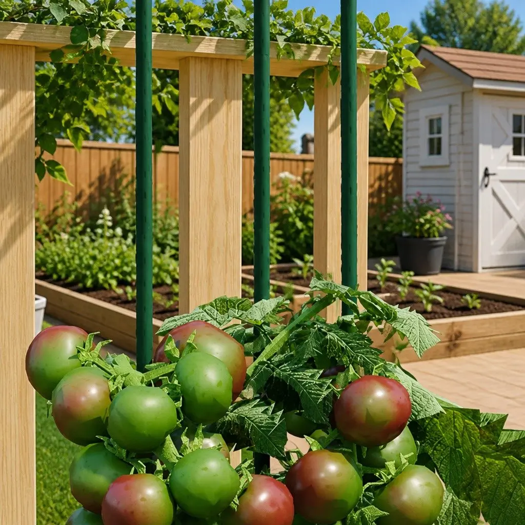 Plant Stakes Green 180 cm Durable Steel Garden Support for Climbing Flowers Vegetables