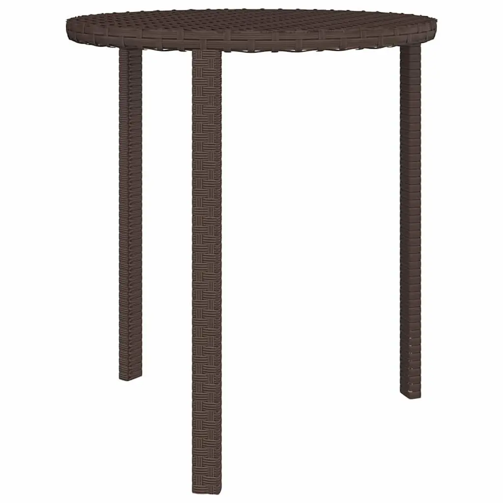 End Tables Brown Rattan Set of 3 Different Sizes Shapes Outdoor
