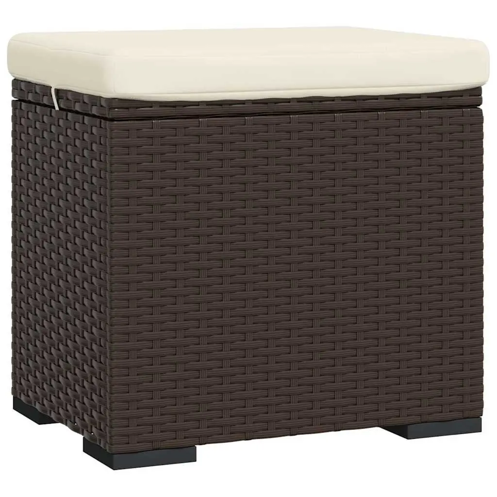 Brown Ottoman Footrest with Weather-Resistant Cushion