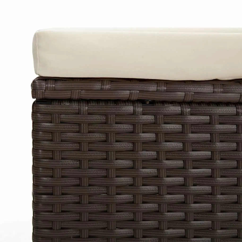 Brown Ottoman Footrest with Weather-Resistant Cushion