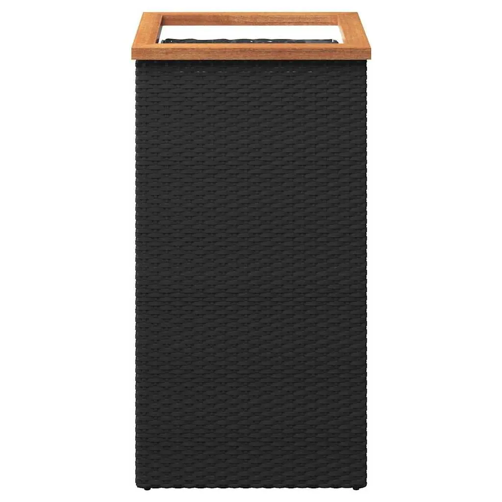 Planter Black 40x40x80 cm Poly Rattan Raised Garden Bed Outdoor Pot