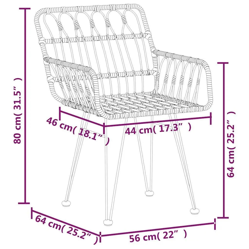 Outdoor Garden Chairs in Brown Color