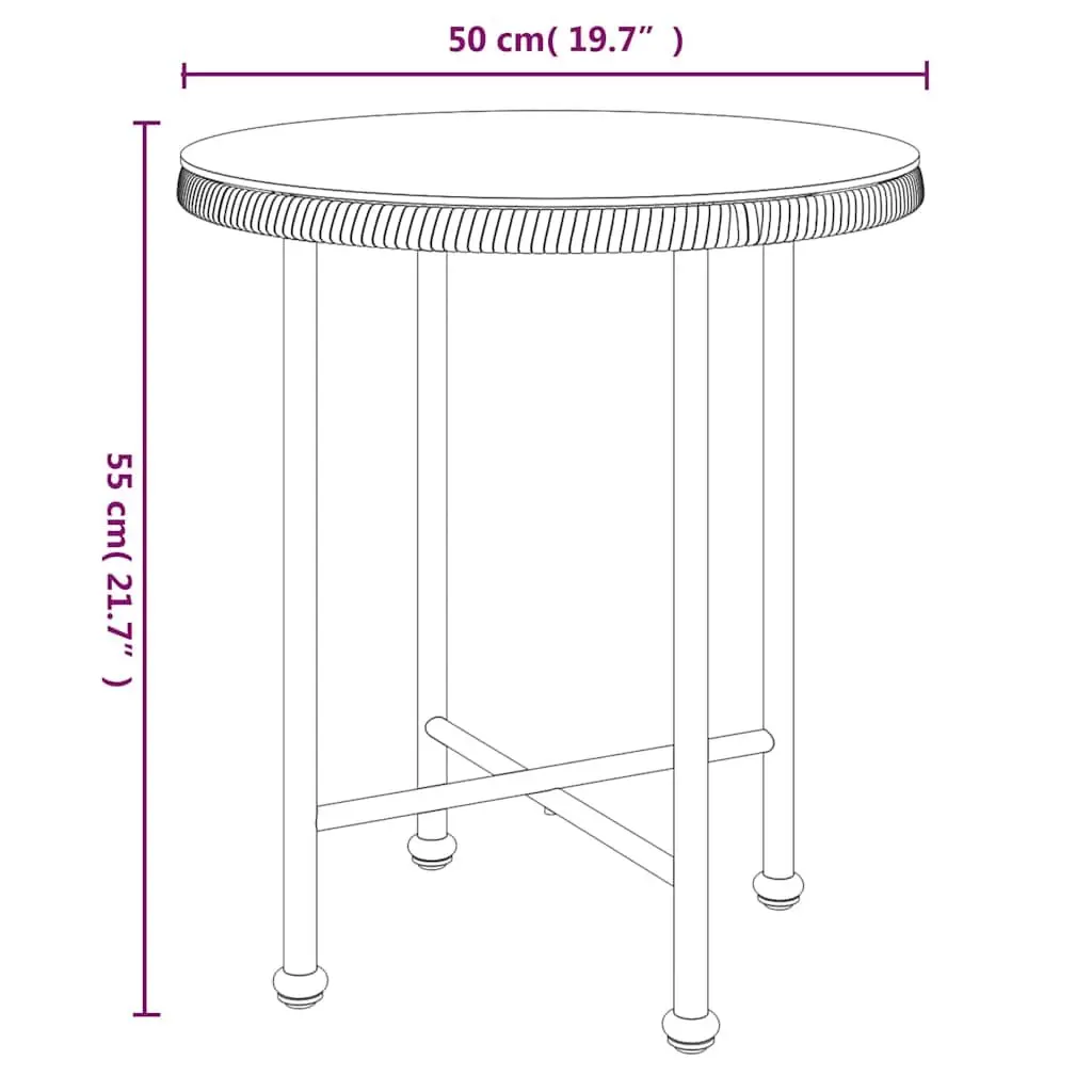 50cm Round Dining Table for Outdoor Use