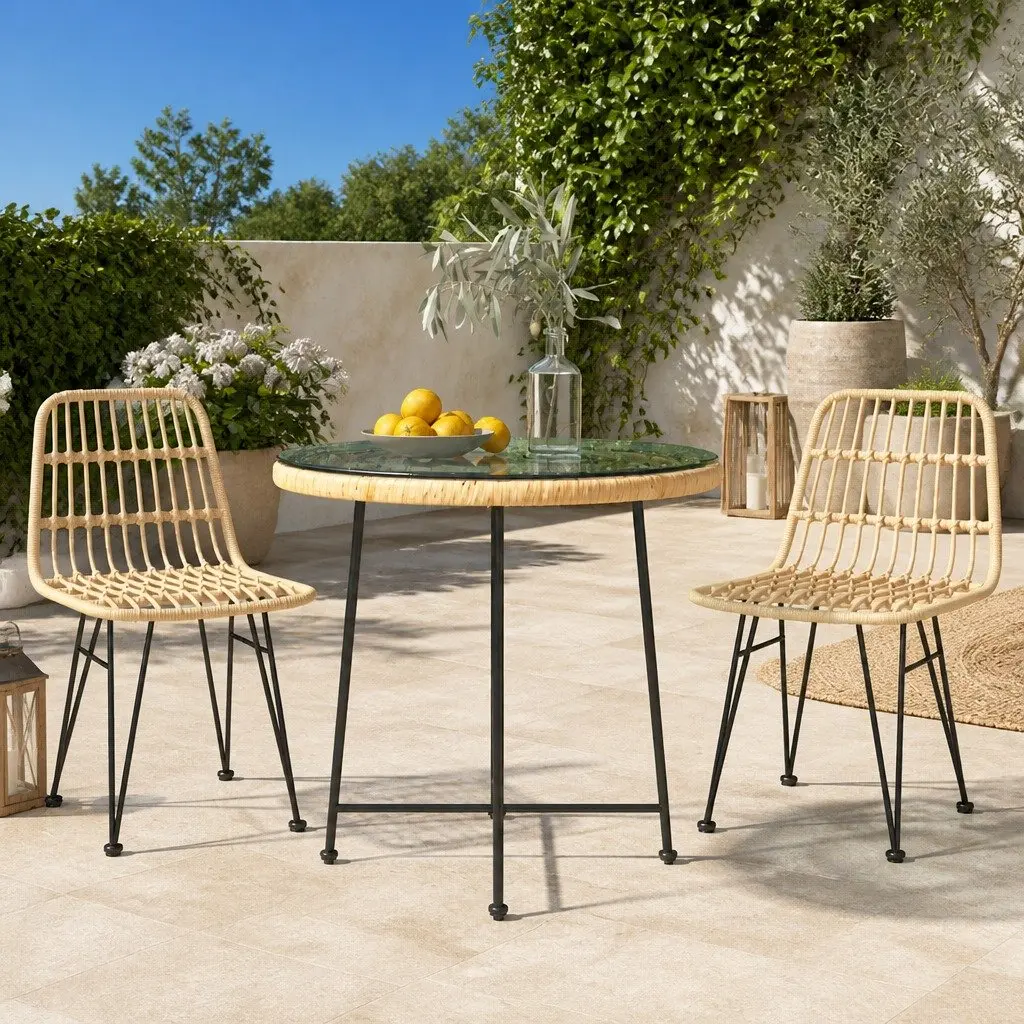 80cm Round Dining Table for Outdoor Enjoyment